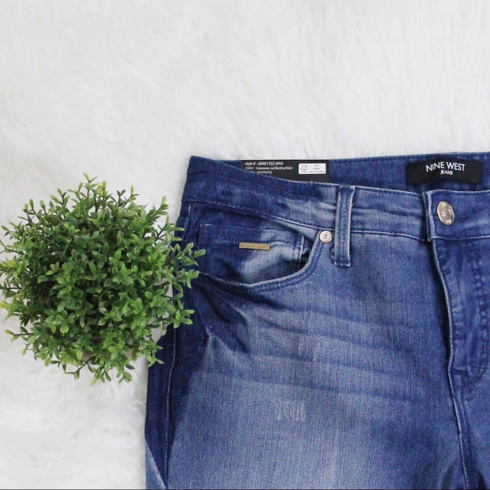 🎈SOLD🎈NWT Nine West Gramercy Blue Skinny Ankle Jeans 👖 - Picture 5 of 8